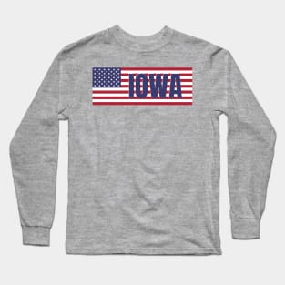 Iowa State in American Flag Long Sleeve T-Shirt